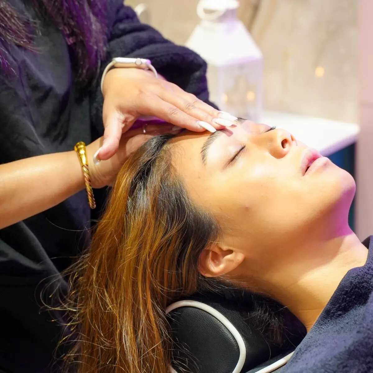 Indian Head Massage treatment at Highbrow Beauty Castle Hill Eyebrow Threading