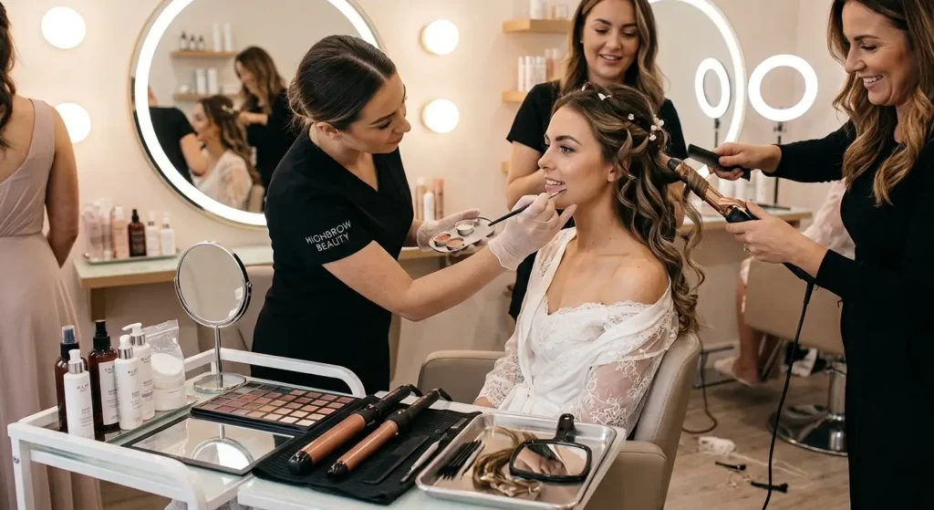 Bridal beauty styling at Highbrow Beauty Blacktown salon