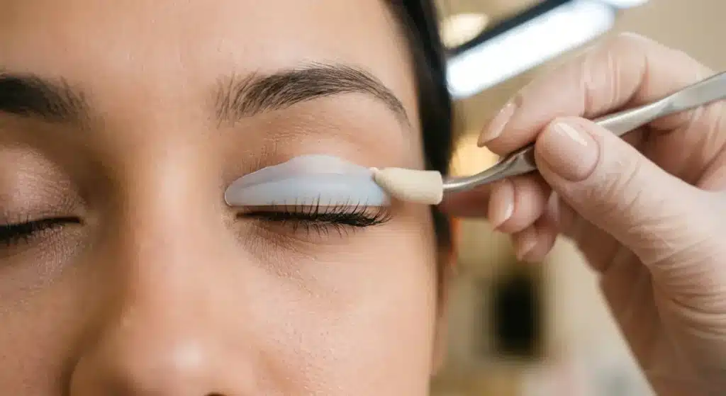 A Korean Lash Technician performing Lift treatment in Blacktown.