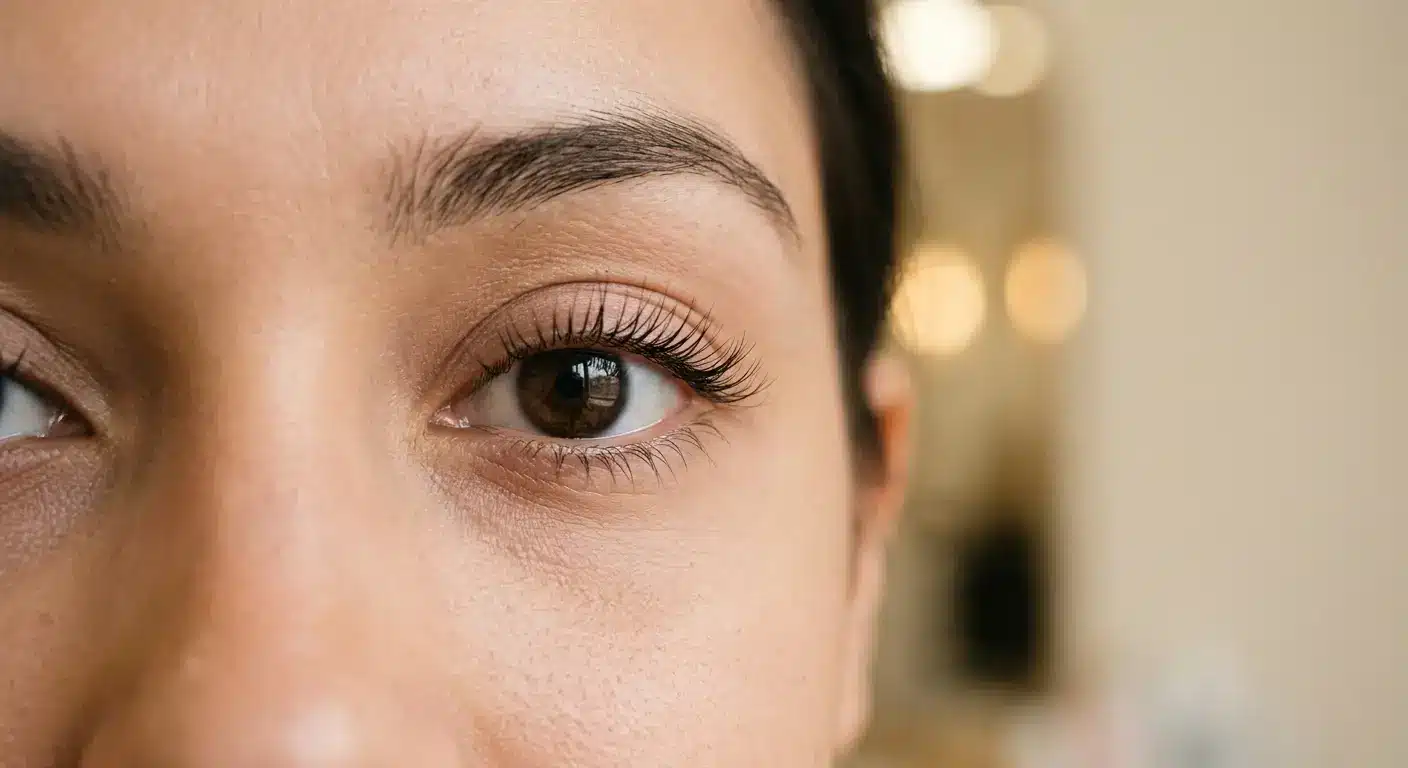 Korean Lash Lift result on natural lashes at a Blacktown beauty salon.