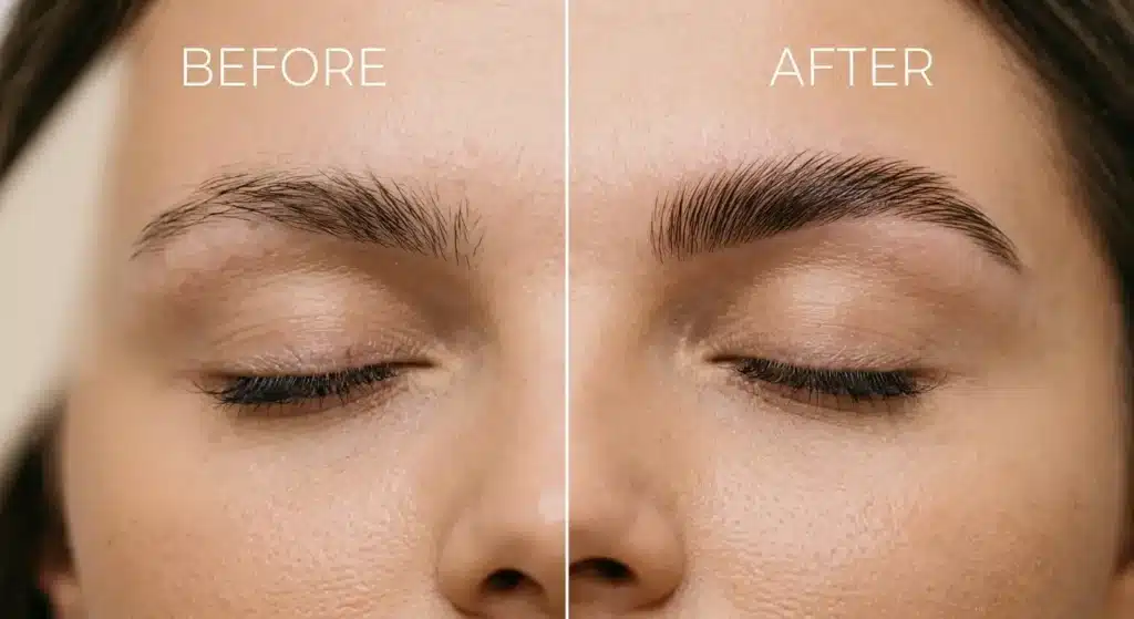 Before and After brow lamination near me, Blacktown results.